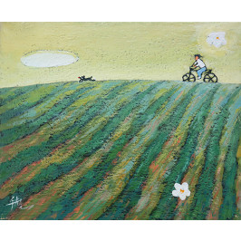 밀밭길의 자전차 풍경