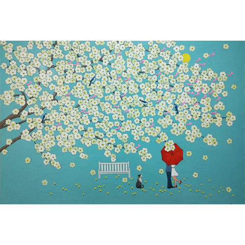 벚꽃이 피다 - 우산속 연인